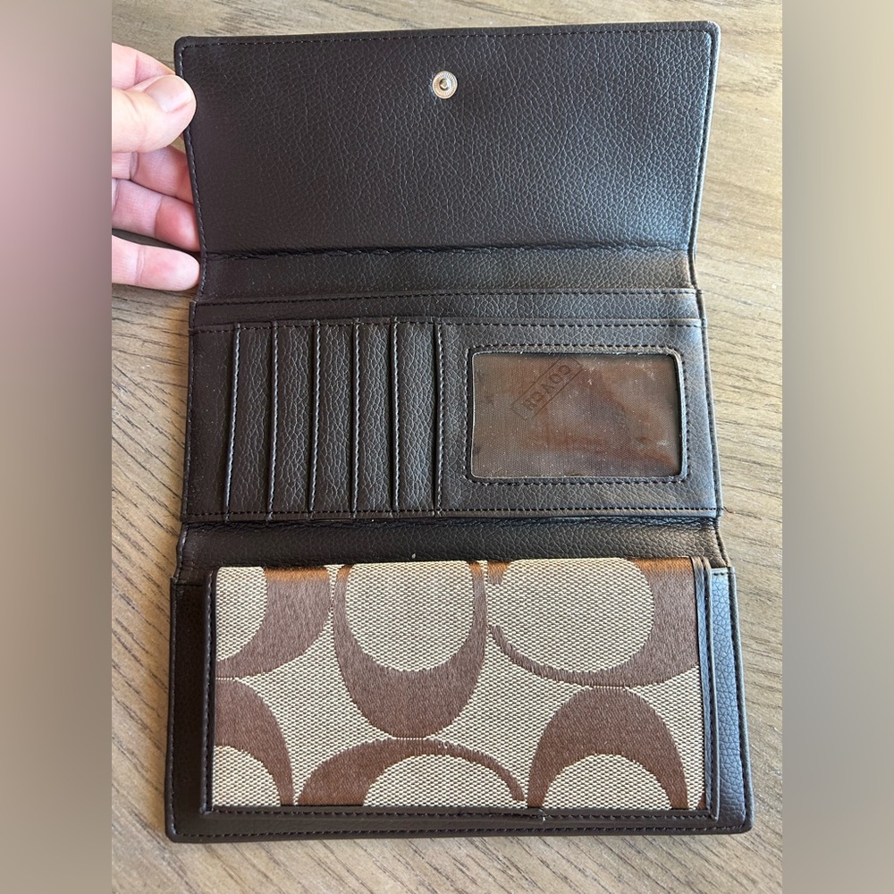 Coach Brown and Black Wallet - Picture 2 of 10